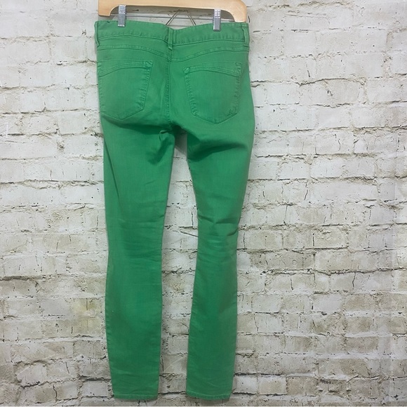 Express Green Zelda Slim Fit Ultra Low Rise Jean Legging - Picture 3 of 6